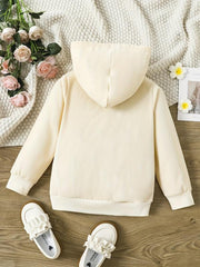 Toddler Girls Yellow Flower Print Hooded Sweatshirt