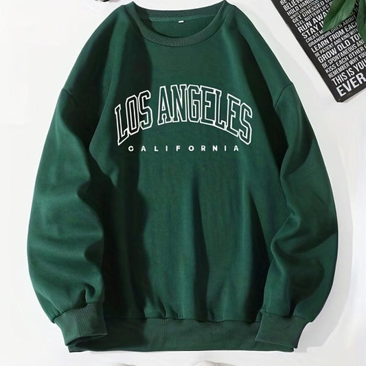 Los Angeles Preppy Sweatshirt Long Sleeve Casual Crew Neck Fall Winter Clothing