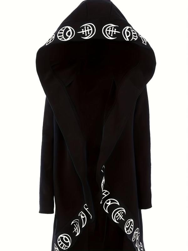 Gothic Style Witchcraft Pattern Hooded Cardigan