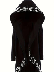 Gothic Style Witchcraft Pattern Hooded Cardigan