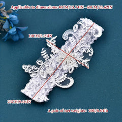Floral Lace Garter Belt with Faux Pearl Decor