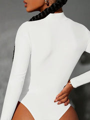 Long Sleeve Shaping Bodysuit Cut Out Tummy Control Slimmer