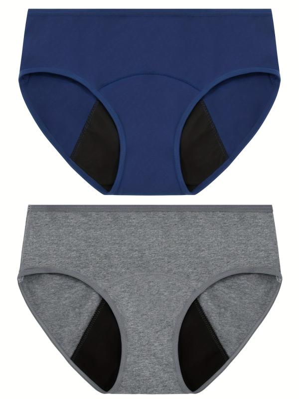 2pcs Cotton Period Panties Leak-proof Intimates Comfortable & Breathable