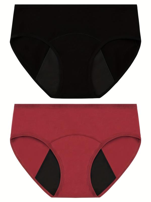 2pcs Cotton Period Panties Leak-proof Intimates Comfortable & Breathable