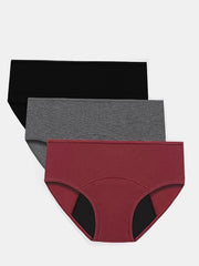 3pcs Menstrual Period Panties Full Cover Anti Leak Women's Lingerie