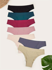 7pcs Multicolor Seamless Low Waist Bikini Panties Pack