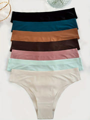 7pcs Multicolor Seamless Low Waist Bikini Panties Pack