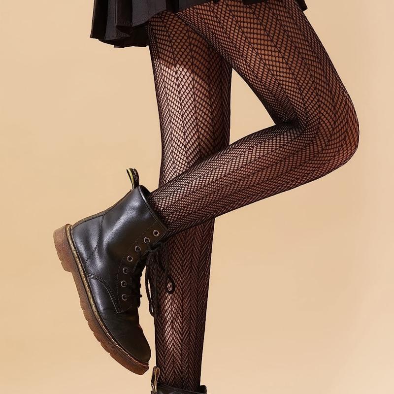Geometric Pattern Fishnet Tights High Waist Pantyhose