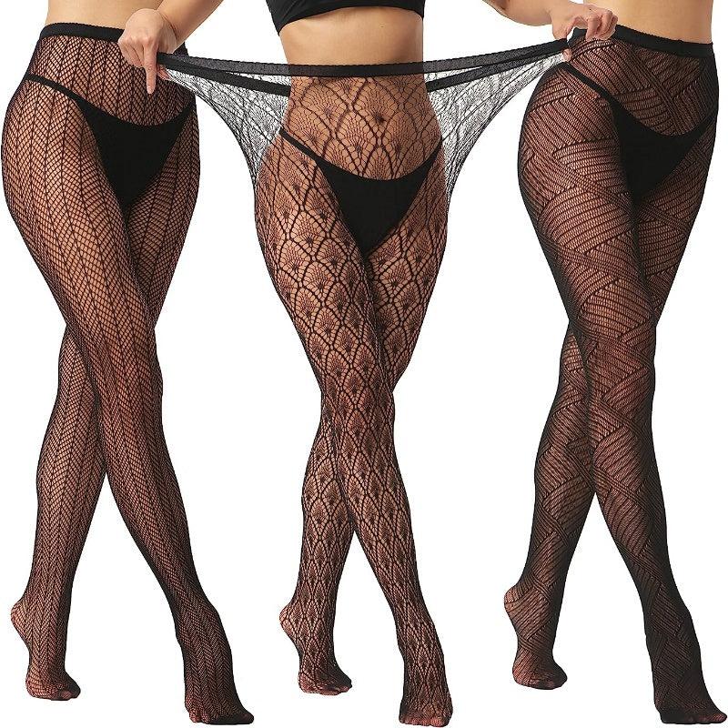 Geometric Pattern Fishnet Tights High Waist Pantyhose