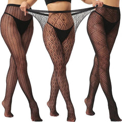 Geometric Pattern Fishnet Tights High Waist Pantyhose