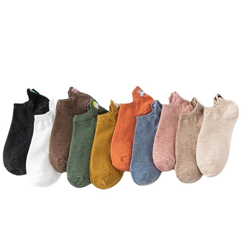 10 Pairs Cartoon Pattern Ankle Socks Women's Stockings & Hosiery