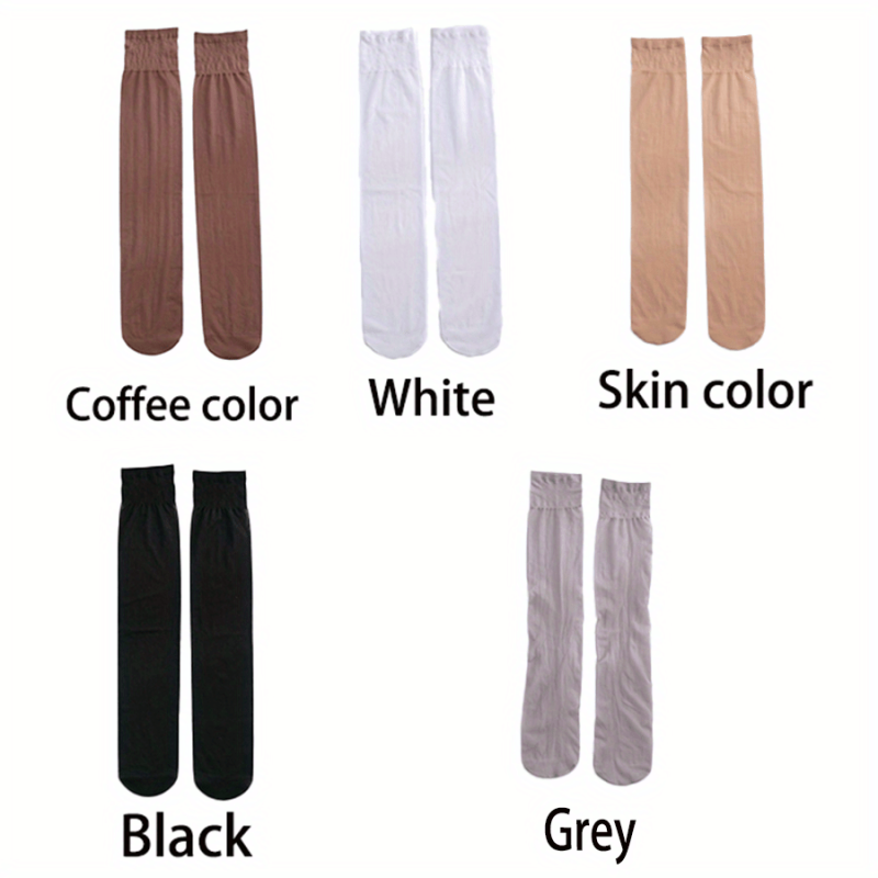 5 Pairs Lace Mesh Calf Socks Knee High Women's Stockings