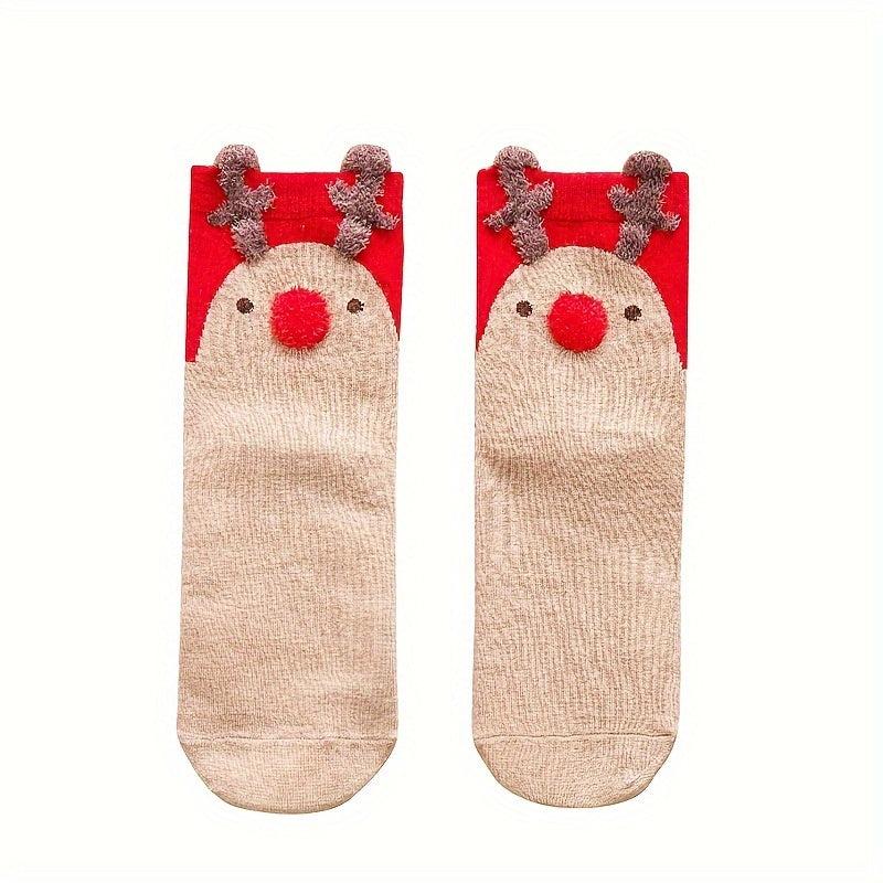 4 Pairs Cartoon Christmas Socks Women's Stockings