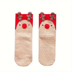 4 Pairs Cartoon Christmas Socks Women's Stockings