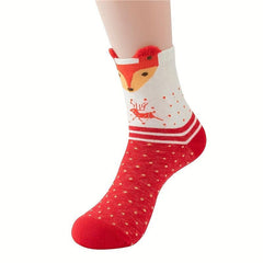 4 Pairs Cartoon Christmas Socks Women's Stockings