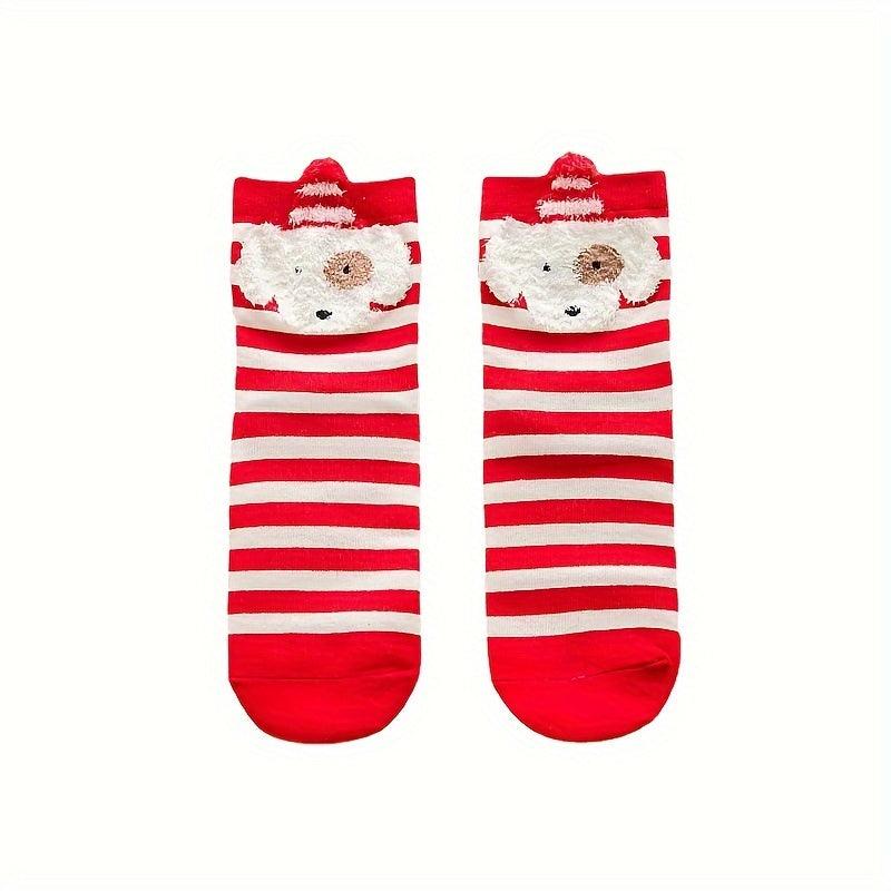 4 Pairs Cartoon Christmas Socks Women's Stockings