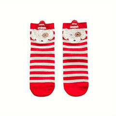 4 Pairs Cartoon Christmas Socks Women's Stockings