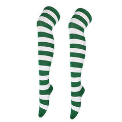 Striped Colorblock Thigh High Socks Over The Knee Stockings