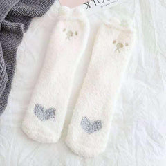 Cute Cartoon Animal Socks - Warm Coral Fleece Crew Length Socks