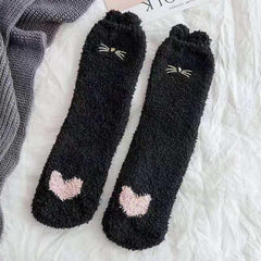 Cute Cartoon Animal Socks - Warm Coral Fleece Crew Length Socks