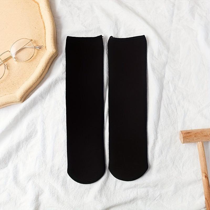 2 Pairs Plush Lined Socks for Women