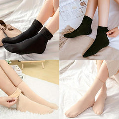 2 Pairs Plush Lined Socks for Women