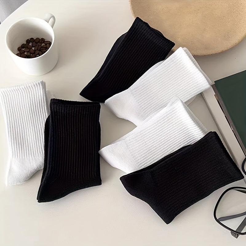 6 Pairs Solid Socks Comfy & Breathable Women's Stockings