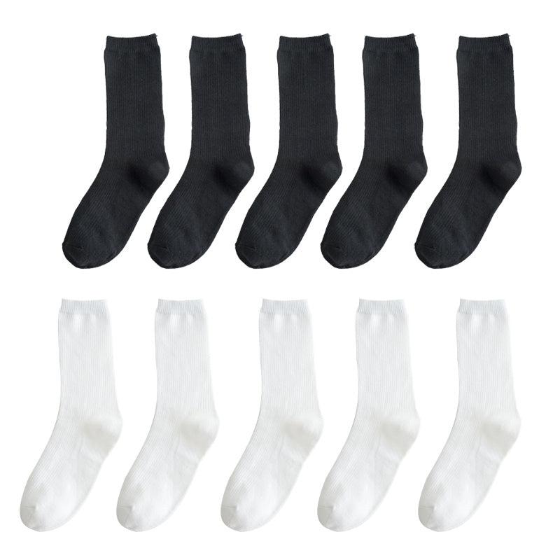 10 Pairs Candy Pile Socks - Comfortable & Breathable Mid Tube Women's Stockings