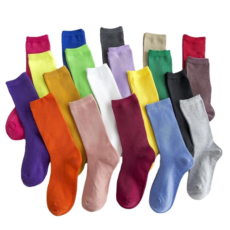 10 Pairs Candy Pile Socks - Comfortable & Breathable Mid Tube Women's Stockings