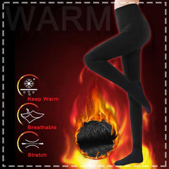 Plush Lined Thermal Leggings High Waist Women's Stockings