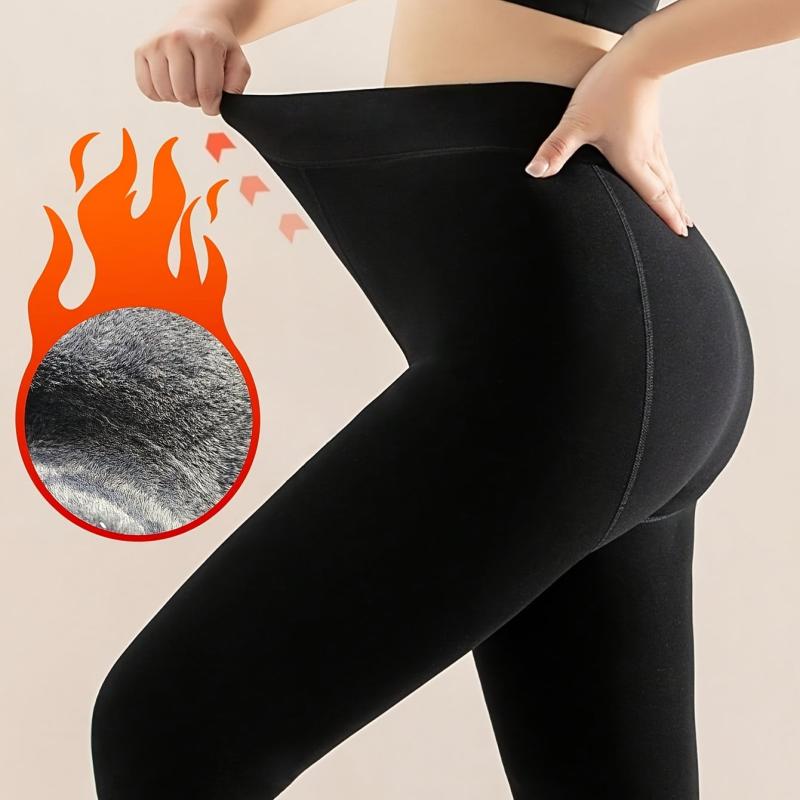 Plush Lined Thermal Leggings High Waist Women's Stockings