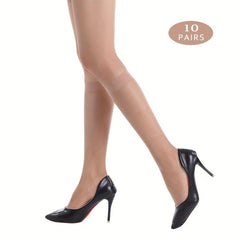 10 Pairs Thin Elastic Calf Socks Sheer Knee High Stockings