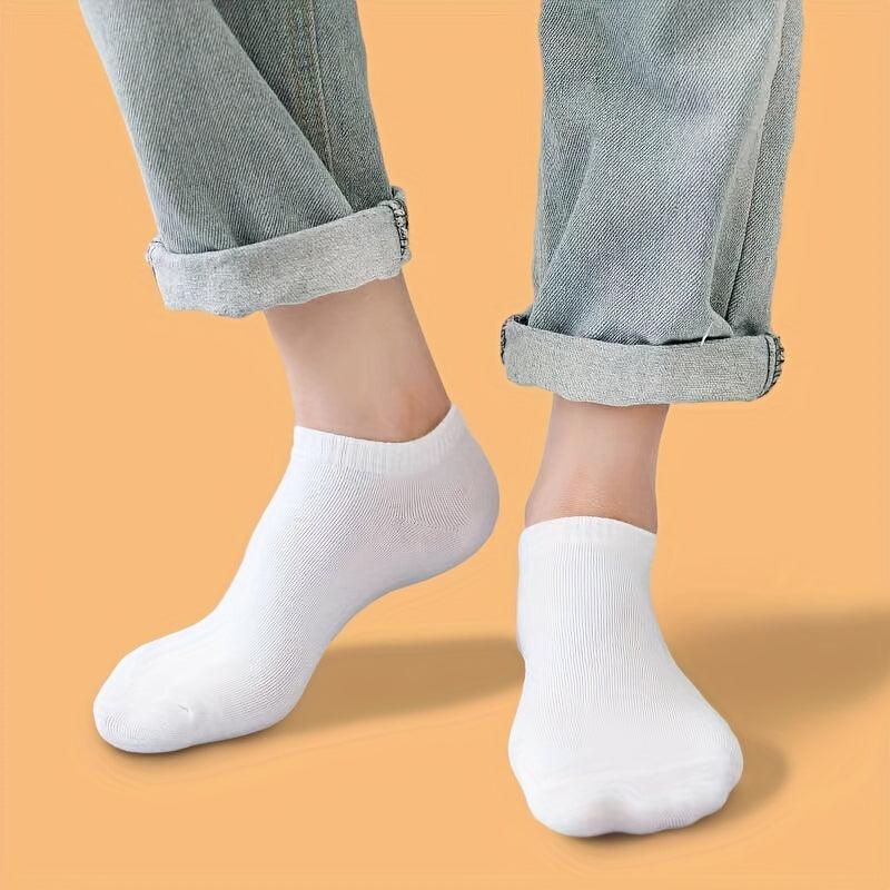 10 20 Pairs Solid Ankle Socks Soft Lightweight All Match Low Cut for Women Men