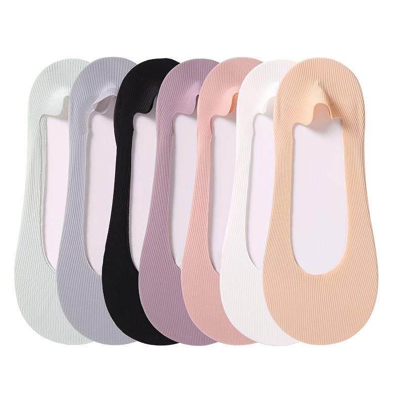 7 Pairs No Show Socks Assorted Non Slip Low Cut Women's Stockings