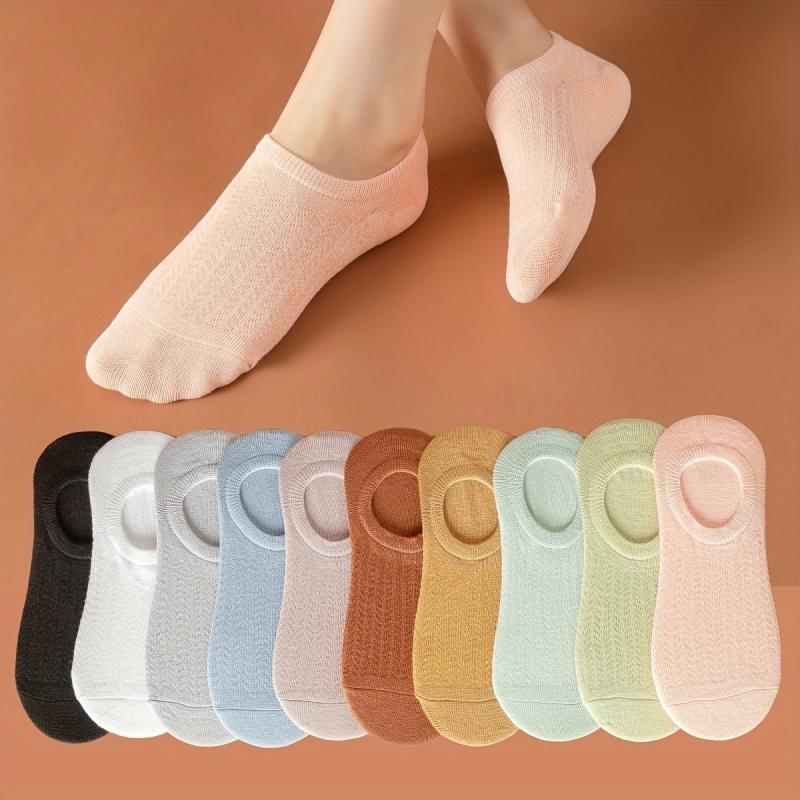 10 Pairs Women's Low Cut Ankle Socks Soft & Lightweight Solid Design
