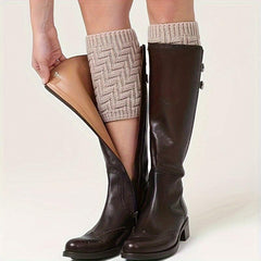 Geometric Pattern Leg Warmers Knitted Socks