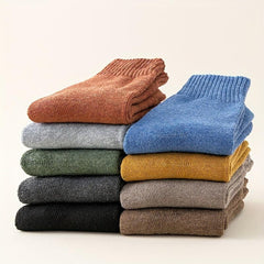 5 Pairs Ribbed Thick Socks Warm Mid Tube Stockings