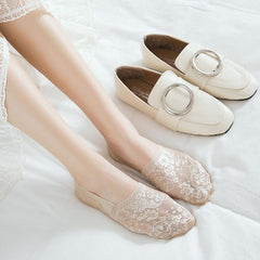 5 Pairs Lace No Show Socks Assorted Invisible Low Cut Ankle Socks