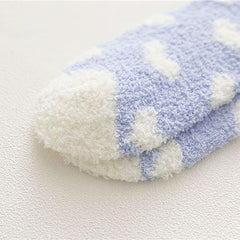Heart Pattern Coral Fleece Winter Socks Women's Stocking