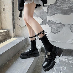 Mesh Ruffle Socks with Bow Women's Stockings