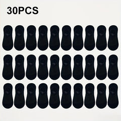 30 Pairs Unisex Solid Ankle Socks Lightweight Soft Low Cut Women's Stockings