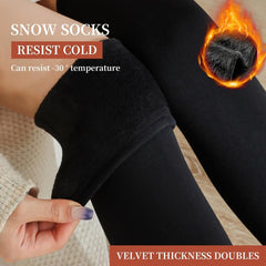 Solid Plush Over The Knee Socks Thermal Thickened Winter Knee High Stocks Women