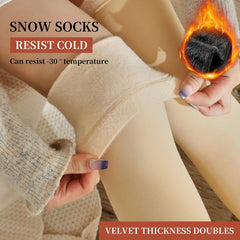 Solid Plush Over The Knee Socks Thermal Thickened Winter Knee High Stocks Women
