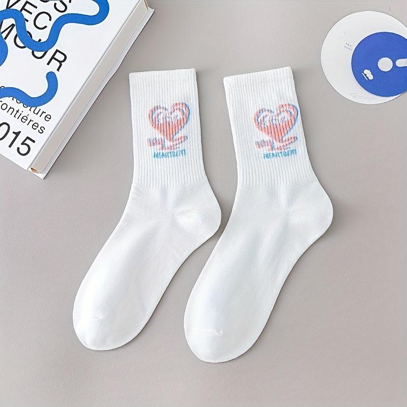 Cartoon Graffiti Print Socks for Women