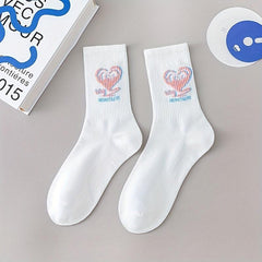 Cartoon Graffiti Print Socks for Women