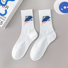 Cartoon Graffiti Print Socks for Women