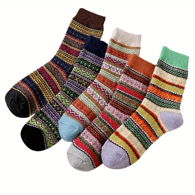 5 Pairs Retro Style Mid Tube Socks Women's Stockings