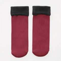 5 Pairs Plush Lined Socks Women's Warm Mid Tube Stockings