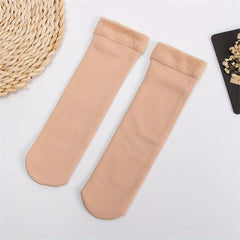 5 Pairs Plush Lined Socks Women's Warm Mid Tube Stockings