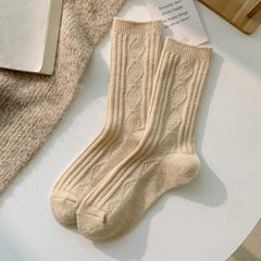 Thick & Warm Winter Argyle Crew Socks Women's Stocking